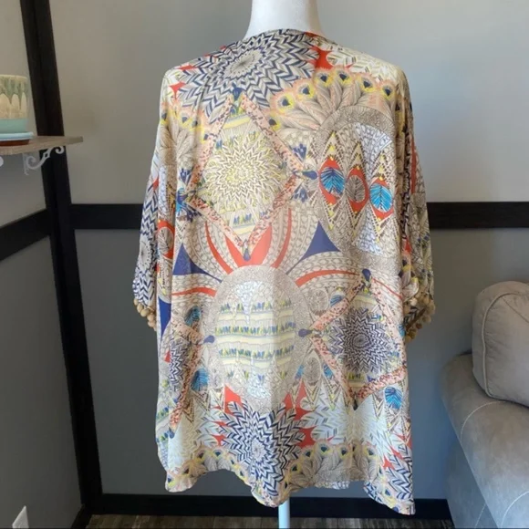 UMGEE womans dolman open cardigan short sleeve size S/M lightweight print - Picture 5 of 16